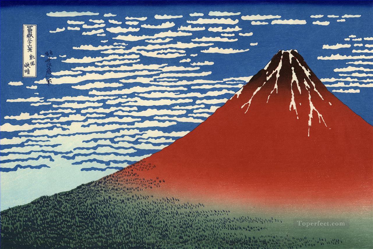 晴天の富士山 1831年 葛飾北斎 浮世絵油絵